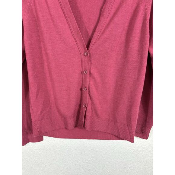 Moffat Woolens Cardigan Sweater Womens Medium Wool Maroon VNeck Grandpa Scotland - Picture 5 of 8